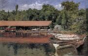 William Merritt Chase The boat in the lake oil painting